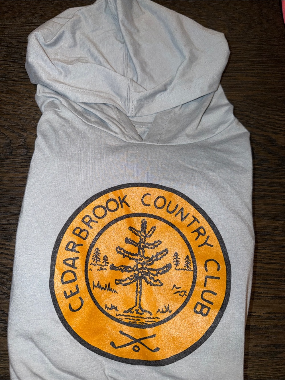 Cedarbrook Country Club Light Gray Hoodie with Orange Logo